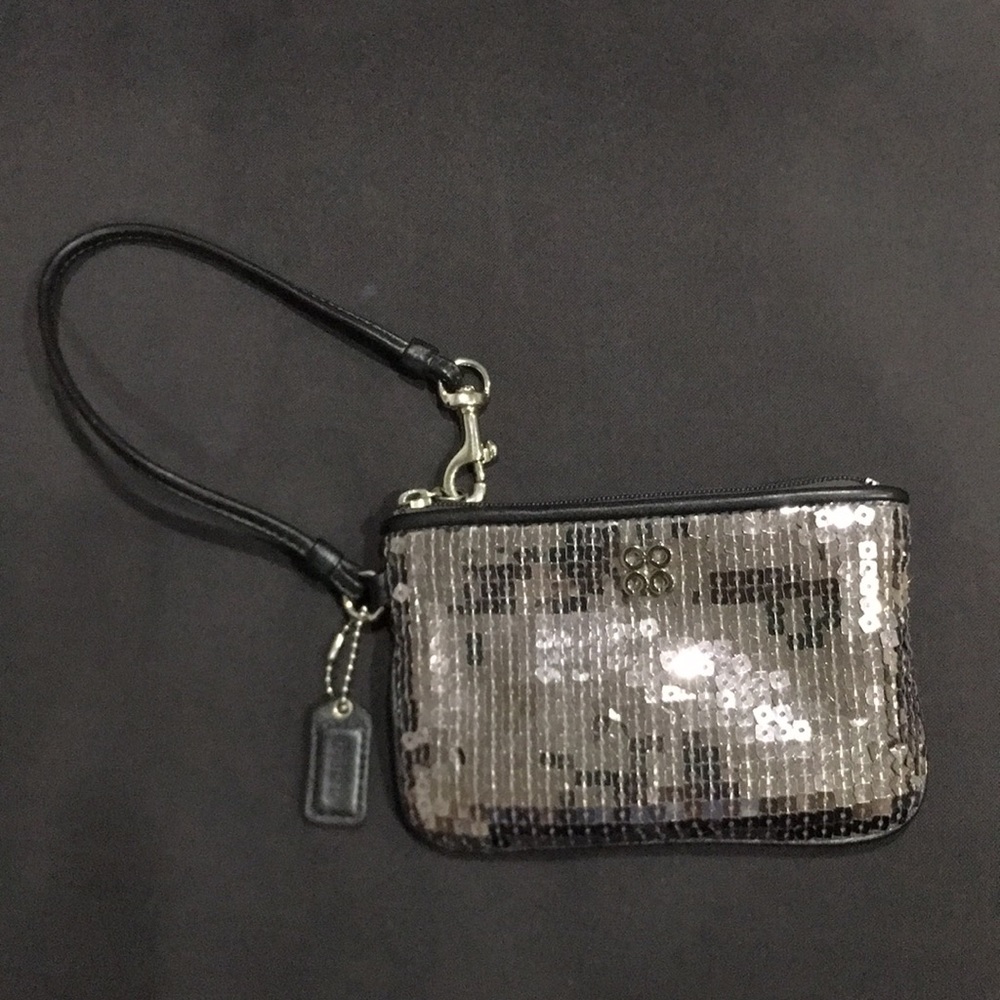 Sequined Coach Wristlet (EUC)